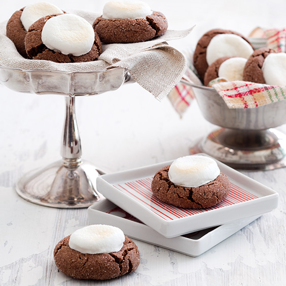 Hot Chocolate Cookies with Toasty Marshmallows