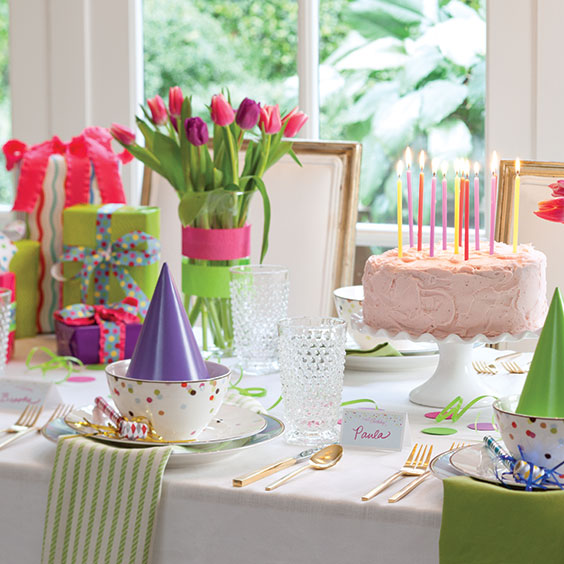 birthday celebration table setting
