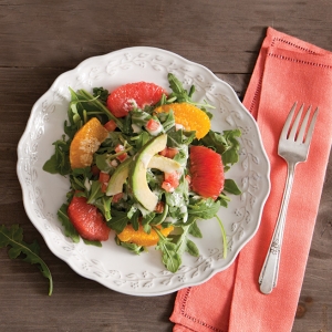 Arugula and Grapefruit Salad with Grapefruit-Poppy Seed Dressing