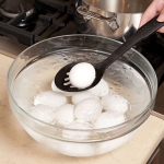 hard-cooked eggs in a bowl of ice water