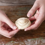 bread dough in a spiral