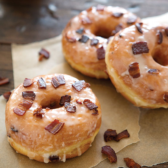doughnuts with bacon on top from Glazed Gourmet Doughnuts