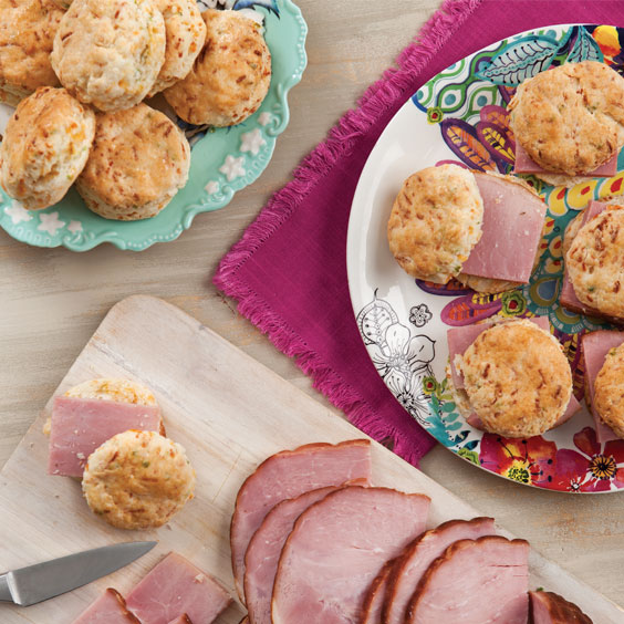 cheese biscuits with ham