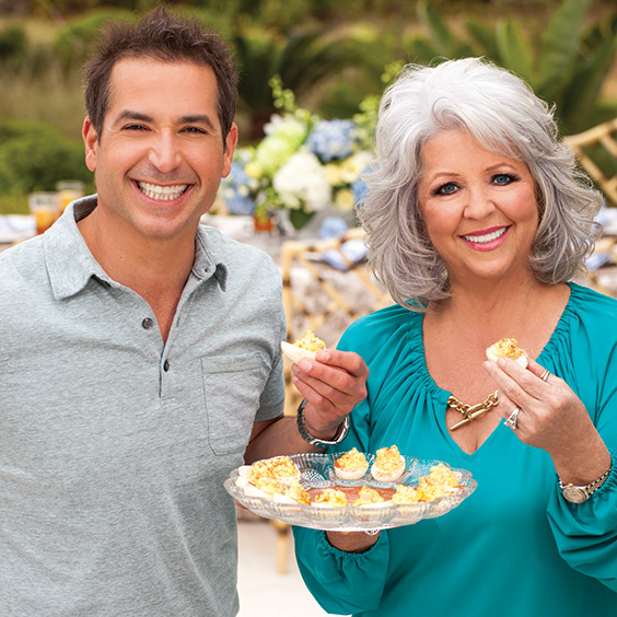 Paula and Bobby Deen with deviled eggs