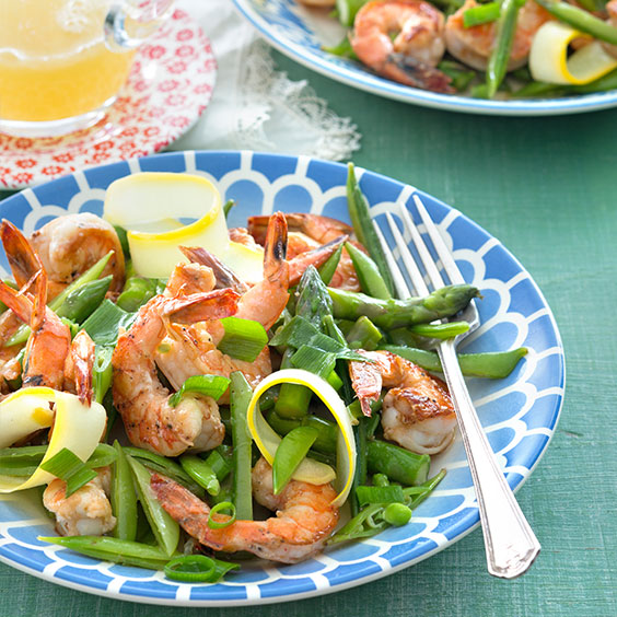 Shrimp, Asparagus, and Sugar Snap Pea Salad