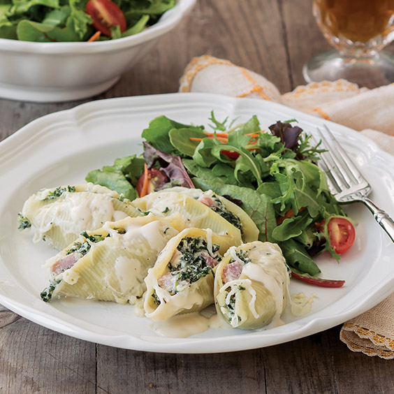 Ham and Spinach Stuffed Shells