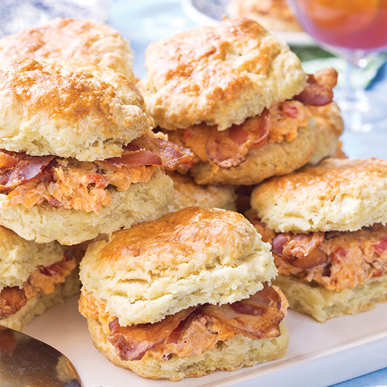Pimento Cheese and Maple Bacon Biscuit Sandwiches