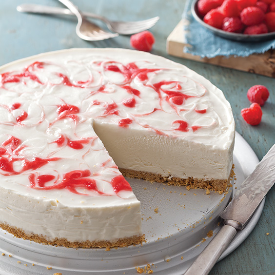 No-Bake Raspberry Swirl Cheesecake