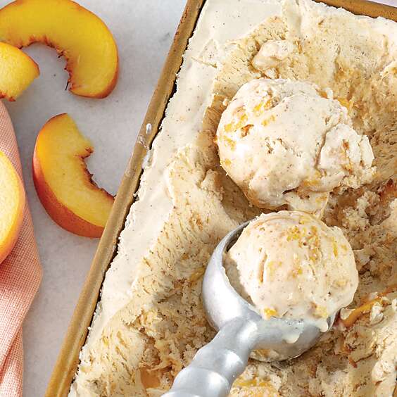 No-Churn Caramelized Peach Ice Cream