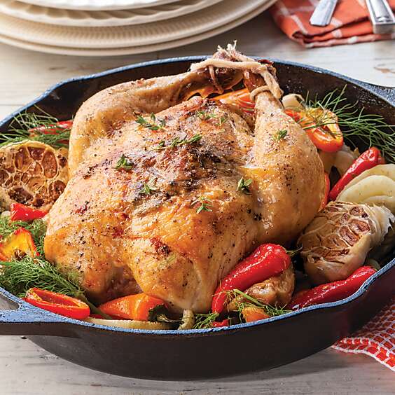Skillet-Roasted Chicken with Peppers and Garlic