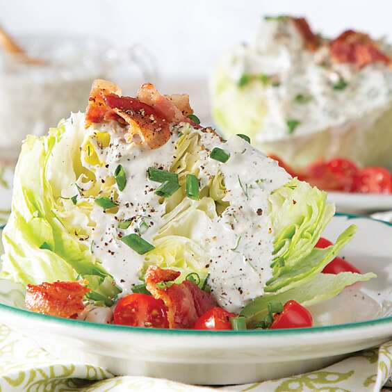 Wedge Salad with Blue Cheese-Ranch Dressing