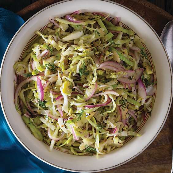 Charred Cabbage and Brussels Sprouts Slaw