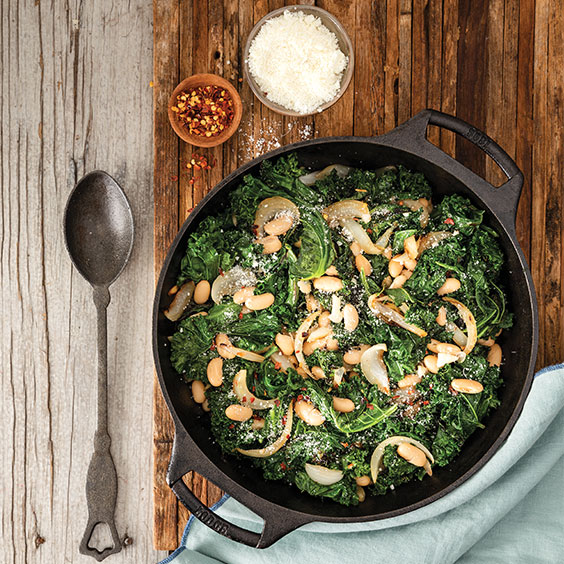 Braised Kale and White Beans