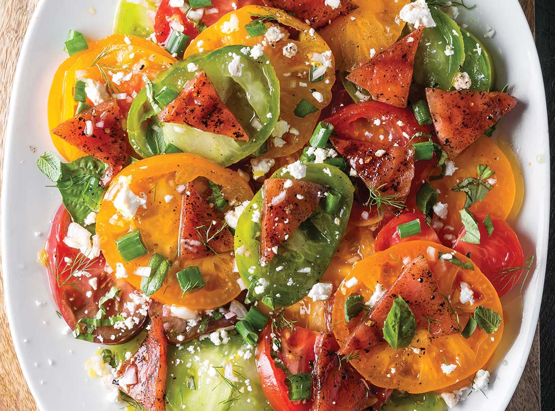 Grilled Watermelon and Heirloom Tomato Salad